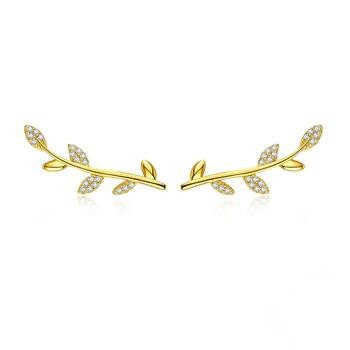 Tree Leaves Gold Color Earrings