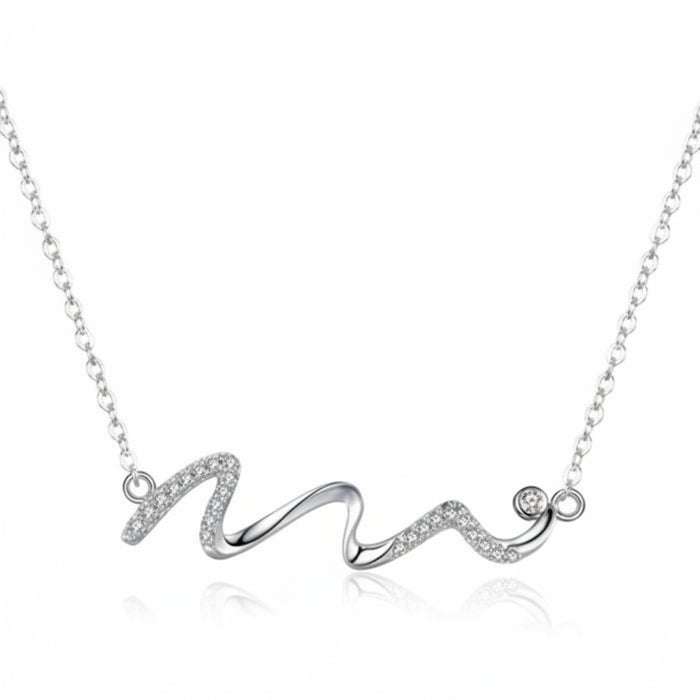Twisted-line geometric necklace in 925 sterling silver