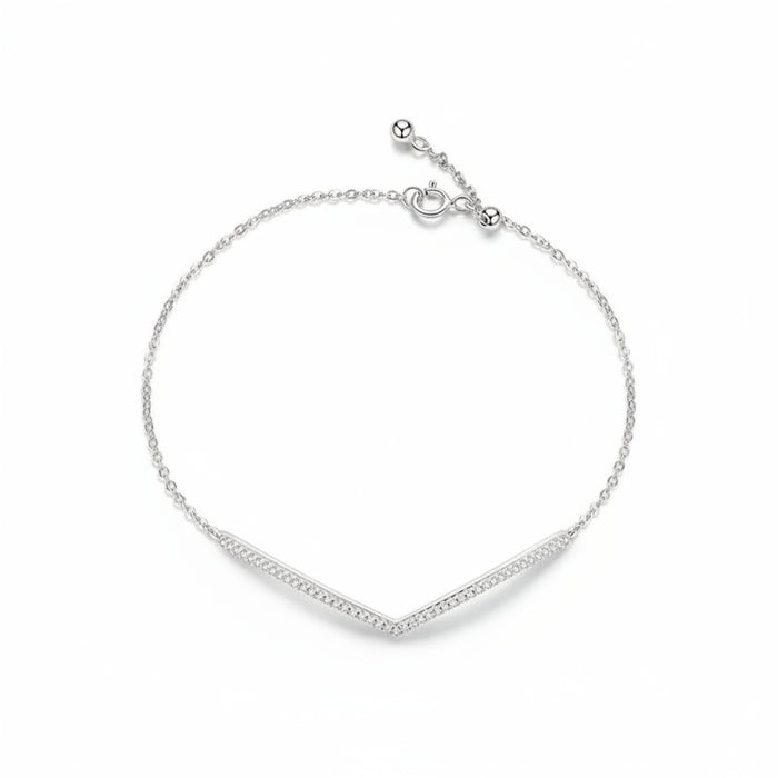 V-shaped sparkle bracelet in 925 sterling silver