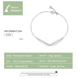 925 Sterling Silver V-Shaped CZ Bracelet – Elegant Geometric Chain Bracelet for Women 