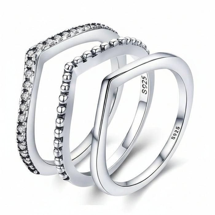 925 Sterling Silver Water Droplet CZ Ring – Elegant Engagement & Wedding Ring for Women 