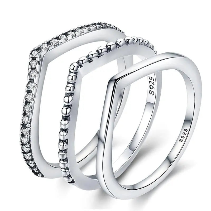 925 Sterling Silver Water Droplet CZ Ring – Elegant Engagement & Wedding Ring for Women 