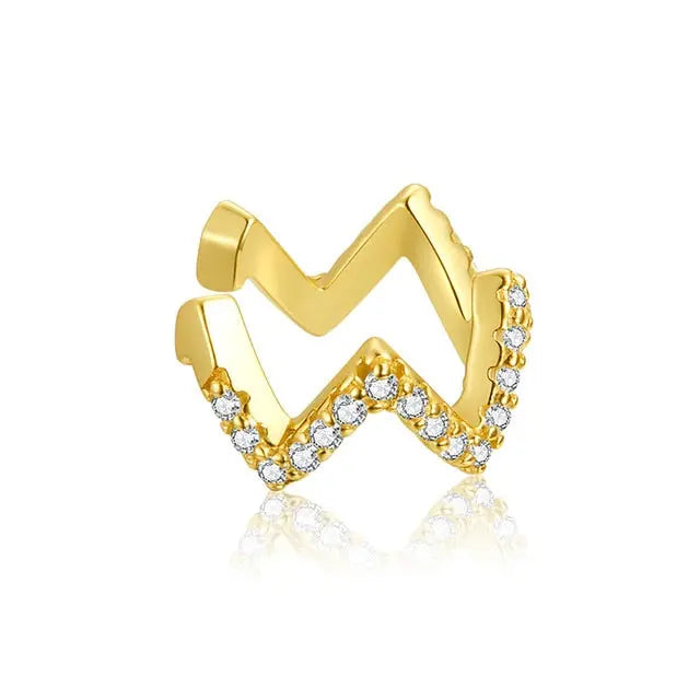 Wavy Clip Hoop Earrings.