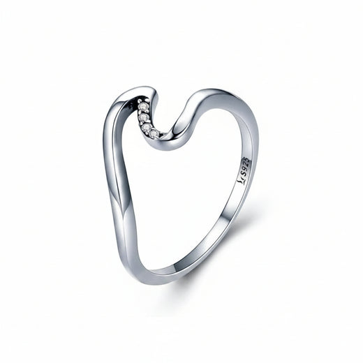 Wavy sterling silver stackable band ring with a high-polish fluid design – Jewelry Towns