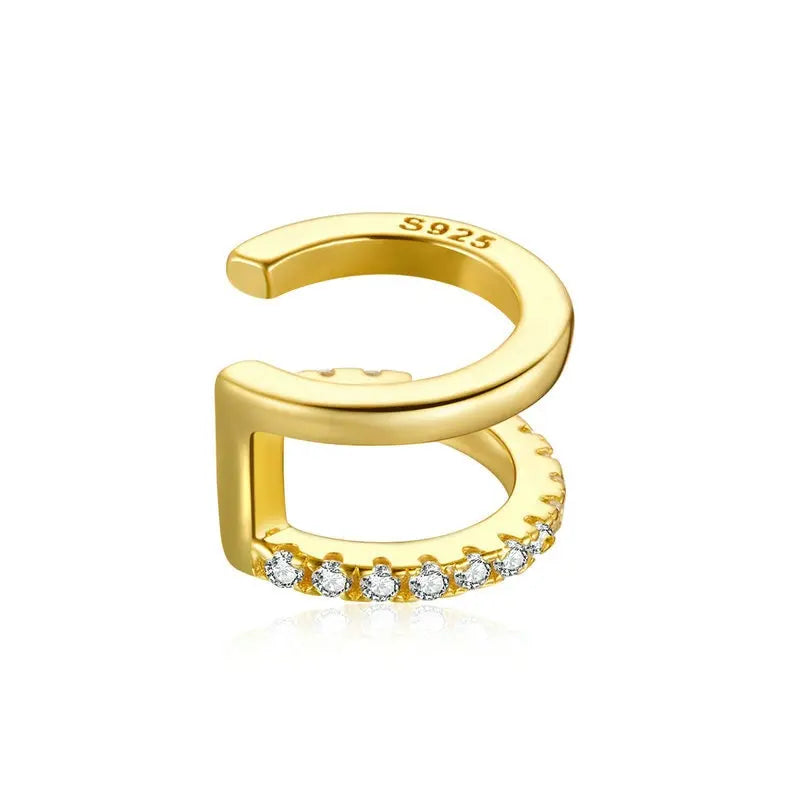 925 sterling silver sculptural ear cuff